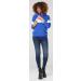 Happy Mama Women's Nursing Hoodie Breastfeeding Maternity - Royal Blue & White - Buy Online on SooperMarket.com