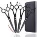 Dream Reach Professional 7.0 Inches Dog Grooming Scissors Kit Cutting Curved Scissors Thinning Shears Grooming Pet Hair Trimming Scissors Set for Dogs and Cats (4-set)