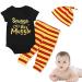 Baby Boys Girls Snuggle This Muggle Bodysuit and Striped Pants Outfit with Hat 6-9 Months Black Short Sleeve