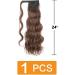 PrinFantasy Brown Wave Ponytail Hair Extension 24 inch - Long Fluffy Synthetic Wrap Around Pony Tail MW126 - Buy Online on SooperMarket.com