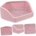 CORHAD Rabbit Toilet Pet Toilet Supply Triangle Potty Trainer Pet Training Toilet Pet Potty Ceramics Pink 30X26X12.5cm Pink - Buy Online on SooperMarket.com