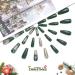 Vatocu Christmas False Snowflake Glitter Press on Nails - 24pcs | Long Ballerina Acrylic Stick-on Nails for Women and Girls - Buy Online on SooperMarket.com