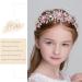 IYOU Flower Girl Headband Pink Floral Headpiece Pearl Leafs Commmunion Hair Vines Bridal Wedding Hair Accessories for Girls - Buy Online on SooperMarket.com