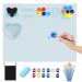 PJOETYONE Silicone Craft Mat with Detachable Cup, 17PCS Silicone Painting Mat Set for Resin Casting, 20"  16" Silicone Art Mat, Art Clay, Silicone Artist Sheet Set for DIY Creations, Heat Resistant Blue