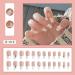 WOOXDYUK Nail Art Set - 24 French Tip Press On Nails with Jelly Glue Nail Rub & Remover | Medium French Style Chain Nails for Perfect Nail Art - Buy Online on SooperMarket.com