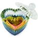 Rainbow Glass Crystal Acrylic Dappen Dish with Lid - Heart Shape | Nail Tool for Acrylic Powder Monomer | HJ-NAPB019-Heart - Buy Online on SooperMarket.com