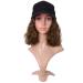 MapofBeauty 13 Inch /33 cm Short Curly BOB Synthetic Hair Extension Daily Use Adjustable Baseball Hat Wig (Brown)