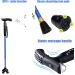 Adjustable Walking Stick Blue Smart Anti Slip Quad Cane for Seniors with Radio for Elderly LED Guide Light - Buy Online on SooperMarket.com