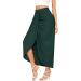Sanahy Women's Green Maxi Wrap Skirt | Elastic High Waist | Casual Boho Style | XXL - Buy Online on SooperMarket.com