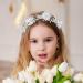 IYOU Flower Girl Headpiece Floral White Headbands Pearl Wedding Hair Vines Bridal Communion Hair Accessories for Girls - Buy Online on SooperMarket.com