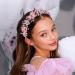 IYOU Flower Girl Hair Accessories Pink Floral Wedding Headband Pearl Wedding Holy Communion Headpiece for Girls - Buy Online on SooperMarket.com