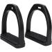 Doact Iron Stirrups for Adolescents & Adults - Secure Black Rubber & Plastic Dressage Stirrups | Medium 13 | Perfect for Children & Horses - Buy Online on SooperMarket.com