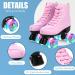 Women's High-top PU Leather Roller Skates - Pink Flash, Size 37 US 6 - Buy Online on SooperMarket.com