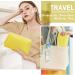 Small Waterproof PU Leather Makeup Bag for Purse - Yellow Cosmetic Pouch with Zipper for Women and Girls - Buy Online on SooperMarket.com