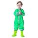 De feuilles Kids Button Rain Suit All-in-one Waterproof Puddle Suits Hooded Raincoat Jumpsuit 4-6 Years Green Frog
