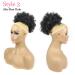 Allyreetress Afro Puff Drawstring Ponytail with Bangs - Short Kinky Curly Bun for Black Women - 3 Piece Set in 1B-Black - Buy Online on SooperMarket.com