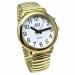 English Talking Watch for Blind People or The Elderly and Visually Impaired People wi th Alarm of Quartz Talking Date and Time Golden Color White Face