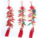 PRETYZOOM Colorful Decor Chinese New Year Chili Pendant Home Decor Red Decor Wedding Celebration Decor Tassel Fake Chili Red 50x8x1cm - Buy Online on SooperMarket.com