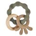 Vicloon Teething Toys for Baby Silicone and Wood Teether Baby Teether Toys Teether Chew Toy Easy to Hold and Clean Up Octopus Teething Toy Silicone chewlery for Boys&Girls (Green)