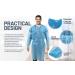  50-Pack Disposable Isolation Gown FDA Registered AAMI Level 1 PP & PE 30g Fully Closed Double Tie Back Elastic Cuffs Fluid Resistant Unisex (50) - Buy Online on SooperMarket.com
