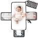 Lekebaby Nappy Changing Mat Portable Changing Mat Baby Travel Change Mat with Wipe-Pocket and Head Cushion Cow Stria Grey-Cow Stria