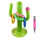 UNIME Inflatable Cactus Ring Toss Game Set Target Toss Floating Swimming Ring Toss Includes Inflatable Cactus,4 Color Rings for Fiesta Party Accessories Hawaiian Pool Beach Party Decoration Supplies