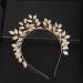 YERTTER Wedding Gold Leaf Tiara Hair Crown - Handmade Bride Hair Band for Bridal Greek Goddess Look - Perfect for Wedding, Prom, Birthday Party - Buy Online on SooperMarket.com