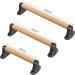 SELEWARE 12 Wood Handle Playground Safety Grab Bar - Indoor Outdoor Solid Beech Wood Handrail w/ Plastic Brackets - Buy Online on SooperMarket.com