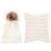 CheChury Toddler Hat and Scarf Set - Baby Knit Pom Beanie Cap with Circle Loop Scarf - White, 1-3 Years - Buy Online on SooperMarket.com