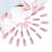 Brishow Long Gold Glitter Press-On Nails - 24 Ballerina Acrylic Pink False Nails for Women & Girls | Premium Quality Artificial Nails - Buy Online on SooperMarket.com