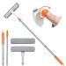 Window Squeegee, 2 in 1 Rotatable Window Cleaning Tool Kit with 48" Extendable Handle, Window Cleaner Squeegee with 180 Rotating Head, Window Scraper and Window Scrubber Combo Glass Cleaning Tool