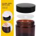 2 oz Amber Glass Jars 15 Pack - Refillable Cosmetic Containers with Inner Liners and Black Lids for Lotion, Ointments, Makeup, Slime, and Travel - Buy Online on SooperMarket.com