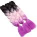 Tess Braids Extensions Ombre 60 cm - 3 Pack Jumbo Kanecalon Hair for Box Braids - Black/Purple Ombre - 100g per Bundle - Buy Online on SooperMarket.com