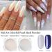White Pearl Aurora Metallic Nail Powder - Iridescent Holographic Chrome Pigment for Glitter Manicure - 7 Colors Selection - Buy Online on SooperMarket.com