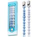 Silicone Pacifier Clips LcyKohn Unisex Binky Holder Universal Any Pacifier Smooth Teether Dummy Clips for Baby Boys and Girls (Ocean View/Silver Gray) 2 Pack