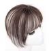 Bangs Hair Clip Lifelike Hair Extensions Wispy Bangs Clip Dark Brown Fake Air Bangs Fringe Refine Facial Contour 3D Real Human Hair Bangs for Daily Wear