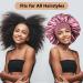 3PCS Extra Large Satin Bonnets for Sleeping - Hair Bonnets for Black Women - Braids Curly Hair - C-black, Rose Gold, Leopard - Buy Online on SooperMarket.com