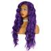SHIYID Glueless Dark Purple Long Wavy Synthetic Lace Front Wig - Natural Hairline Heat Resistant Wigs for Black Women | Shop Now! - Buy Online on SooperMarket.com