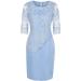 Womens Plus Size Floral Lace Sheath Dress - Knee Length Work Casual Party Cocktail Dress (Blue, Size L) - Buy Online on SooperMarket.com