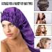 Shop Ladaypoa Long Satin Hair Hood for Girls | 2-Piece Silky Sleeping Hat Set - Extra Large Black & Purple Satin Sleeping Cap - Buy Online on SooperMarket.com
