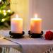 2-Piece Black Iron Column Candle Holder Set - 9cm Diameter Spike Holders for Wax & LED Candles - Perfect for Gardens Spas Weddings & Parties - Buy Online on SooperMarket.com
