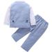 AmzBarley Baby Boys Gentleman Outfit Suit | Dress Shirt Pants Vest Bowtie Tuxedo Rompers | Blue | 1-2 Years - Buy Online on SooperMarket.com