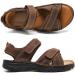 Ziitop Men's Leather Sandals - Slip-Resistant Outdoor Beach & Trekking Shoes - Adjustable Velcro - Size 46 EU - Dark Brown - Buy Online on SooperMarket.com