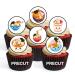 PRECUT Kawaii Ramen Edible Cupcake Toppers - Cute Kawaii Ramen Bowl Theme Premium Thickness SWEETENED VANILLA - wafer card disc cake decorations (Pack of 12)