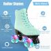 Unisex High-top PU Leather Roller Skate Shoes | Double-Row 4 Wheel Skates | Beginner Indoor Outdoor with Flash Wheel - Size 37 - Buy Online on SooperMarket.com