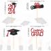 24Pcs Graduation Cupcake Toppers Graduation Cupcake Picks for Cupcake Food Decorations - Class of 2024 Graduation Cupcake Toppers Supplies (Black & Red) - Buy Online on SooperMarket.com