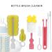 Moum Routes 6-Part Baby Bottle Cleaning Brush Set - Eco-Friendly Non-Slip Handle Interchangeable Sponges Travel Pink Set - Buy Online on SooperMarket.com