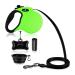 Philorn rolling linen for dogs 5m roll leash flexible with one-button blocking system non-slip handle without complication reflective retractable dog leash for small medium-sized dogs up to 20kg m |5 m |20kg green