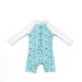 BONVERANO Baby Boys Swimsuit Toddler Bathing Suit Long-Sleeve Zipper One Piece Swimwear with UPF 50+ Sun Protection Pelican 12-18 Months