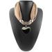 GUMEI Ethnic Style Heart Pendant Necklace with Nature Stone & Leopard Pattern Scarf - Buy Online on SooperMarket.com